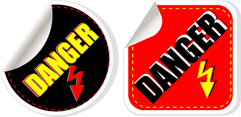 Image showing High voltage danger sign, symbol
