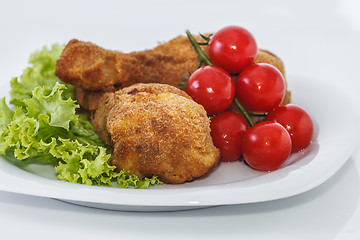 Image showing Fried chicken pieces.