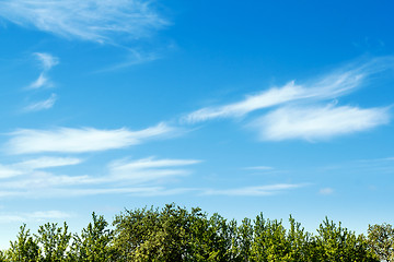 Image showing Beautiful spring sky with clouds