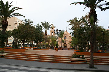 Image showing Park with church in the background