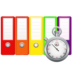 Image showing Binders and stopwatch