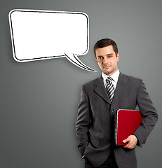 Image showing Business Man With Speech Bubble