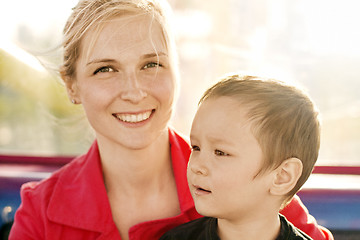 Image showing Woman And Boy Happy Family