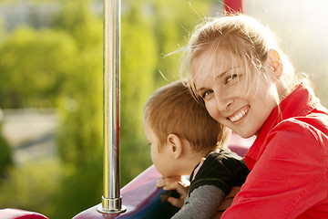 Image showing Woman And Boy Happy Family