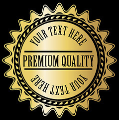 Image showing Gold label with example text