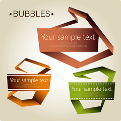 Image showing Abstract origami speech bubble vector backgrounds set.