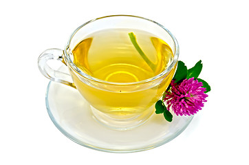 Image showing Herbal tea with a one clover