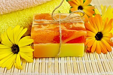 Image showing Soap homemade with calendula