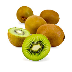 Image showing Kiwi whole and halved