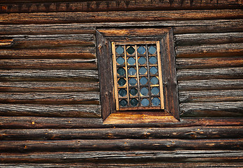 Image showing Window old wooden church built of