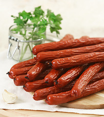 Image showing smoked sausages