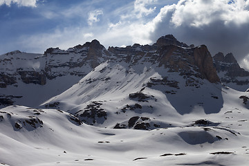 Image showing Rocks in snow