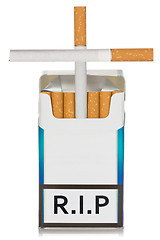 Image showing Cigarettes package made as grave