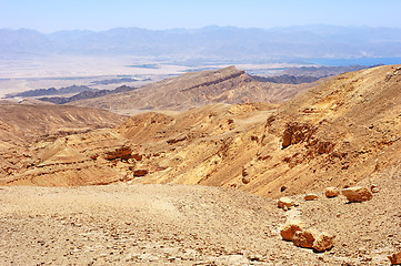 Image showing Mountains in the south of Israel, down to the Red Sea 