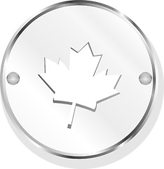 Image showing Metal button with mapple leaf sign