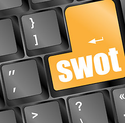 Image showing SWOT word on computer keyboard button