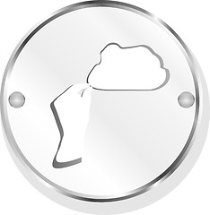 Image showing hand and cloud metal button