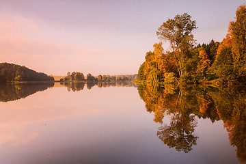 Image showing Symmetry reflection on the lake