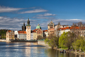 Image showing Prague architecture near the Vltava river