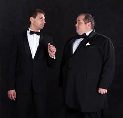 Image showing Two stylish businessman in tuxedos