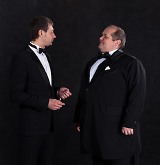 Image showing Two stylish businessman in tuxedos