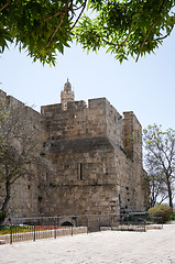 Image showing Tower of david and Jerusalem walls