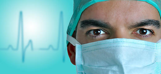 Image showing Surgeon with face mask