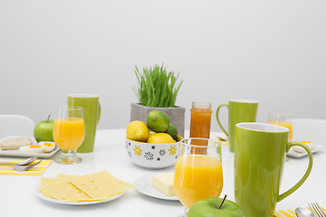 Image showing Fresh tasty breakfast in bright colors
