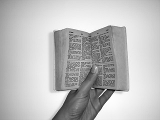 Image showing Holding a book open