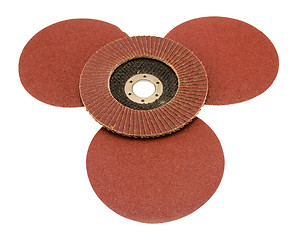 Image showing sandpaper for sander grinder tool isolated white 