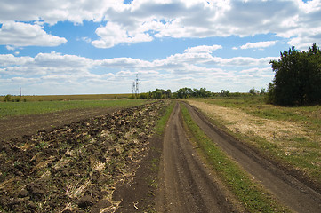 Image showing way along field