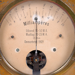 Image showing Ampere meter very old