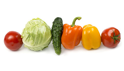 Image showing fresh vegetables on the white background