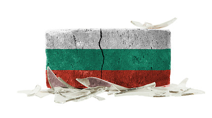 Image showing Brick with broken glass, violence concept