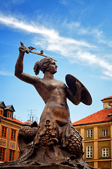 Image showing Siren Monument, Old Town in Warsaw, Poland 