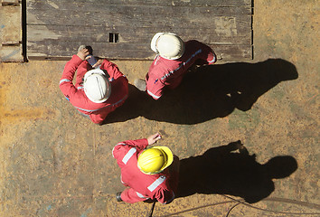 Image showing Three construction workers