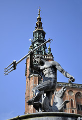 Image showing God of sea. Neptune's statue.