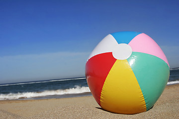 Image showing Beachball on Beach