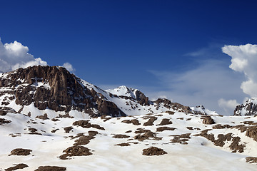 Image showing Snow rocks in nice day