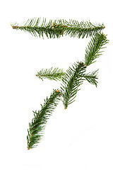 Image showing 7 - number symbol from christmas alphabet