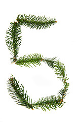 Image showing 5 - number symbol from christmas alphabet