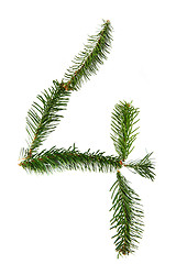 Image showing 4 - number symbol from christmas alphabet