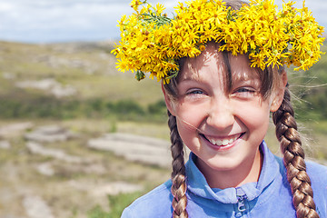 Image showing girl with a wreath