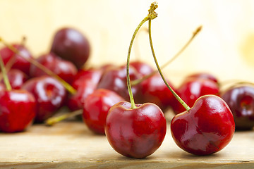 Image showing fresh red cherries