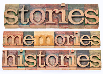 Image showing stories, memories, histories