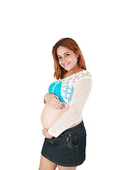 Image showing Smiling happy young pregnant woman 