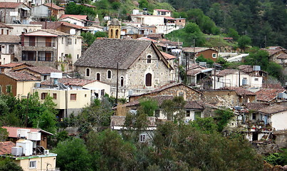 Image showing Church and houses. Gourri. Cyprus