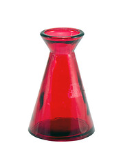Image showing small red retro vase bottle isolated on white 