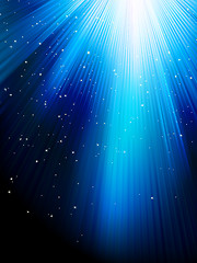 Image showing Stars on blue striped background. EPS 8