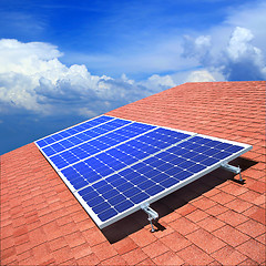 Image showing Solar panels on the roof